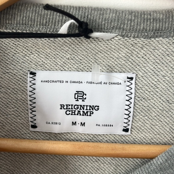 Reigning Champ Light Gray Cropped Crewneck Sweatshirt - Picture 5 of 9